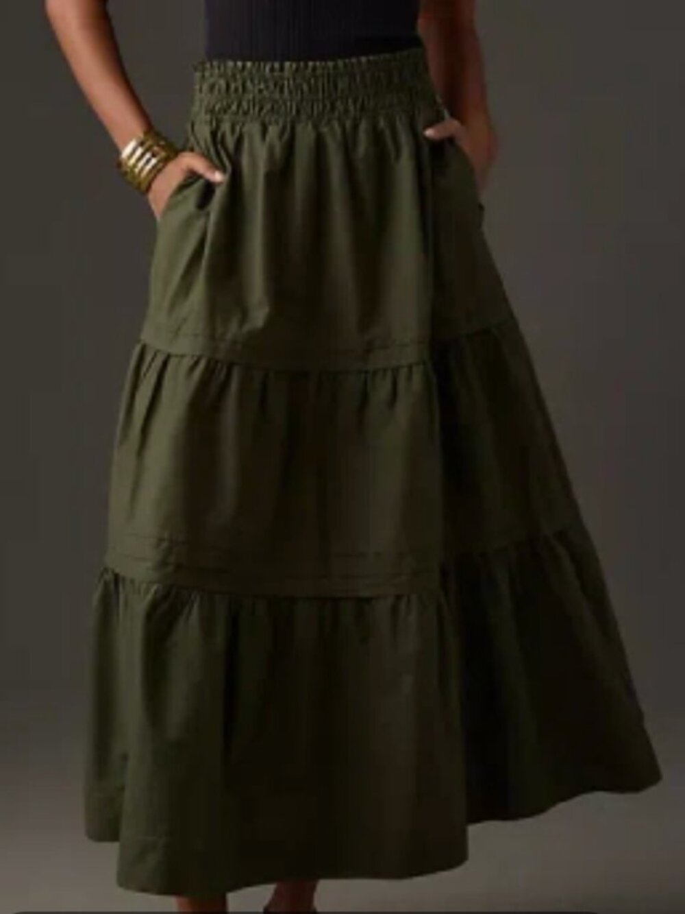 THE SOMERSET COLLECTION BY ANTHROPOLOGIE The Somerset Maxi Skirt In Green